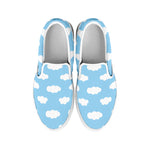 Sky Cloud Pattern Print White Slip On Shoes