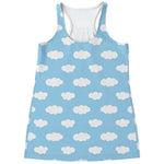 Sky Cloud Pattern Print Women's Racerback Tank Top