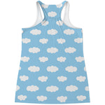 Sky Cloud Pattern Print Women's Racerback Tank Top