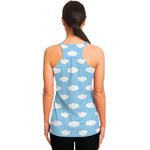 Sky Cloud Pattern Print Women's Racerback Tank Top