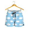 Sky Cloud Pattern Print Women's Shorts