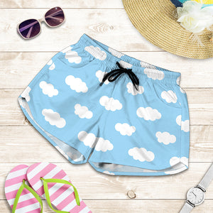 Sky Cloud Pattern Print Women's Shorts