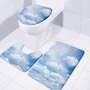 Sky Cloud Print 3 Piece Bath Mat Set