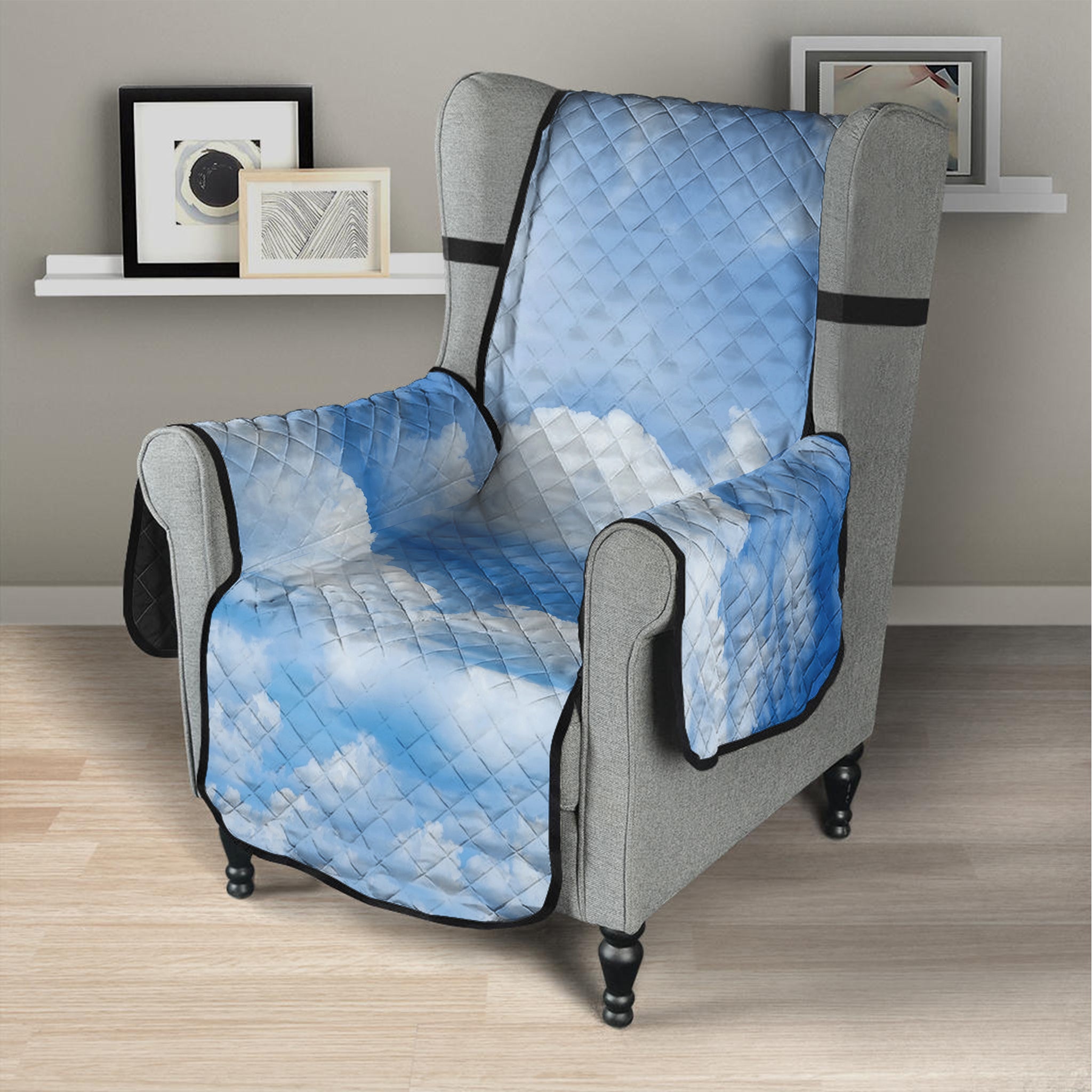 Sky Cloud Print Armchair Protector