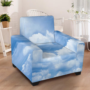 Sky Cloud Print Armchair Slipcover