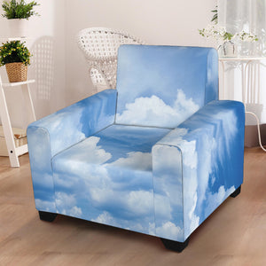 Sky Cloud Print Armchair Slipcover