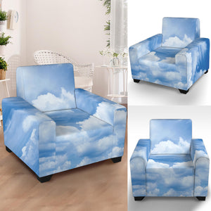 Sky Cloud Print Armchair Slipcover