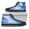 Sky Cloud Print Black High Top Sneakers