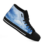 Sky Cloud Print Black High Top Shoes