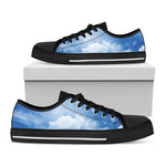 Sky Cloud Print Black Low Top Shoes