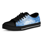 Sky Cloud Print Black Low Top Shoes