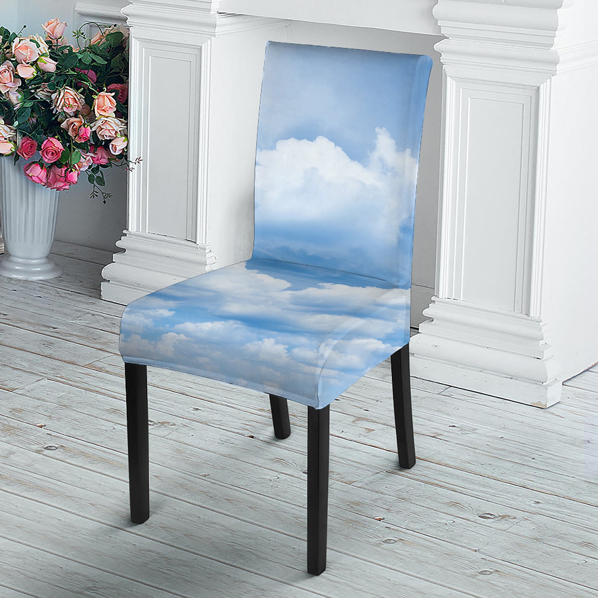 Sky Cloud Print Dining Chair Slipcover