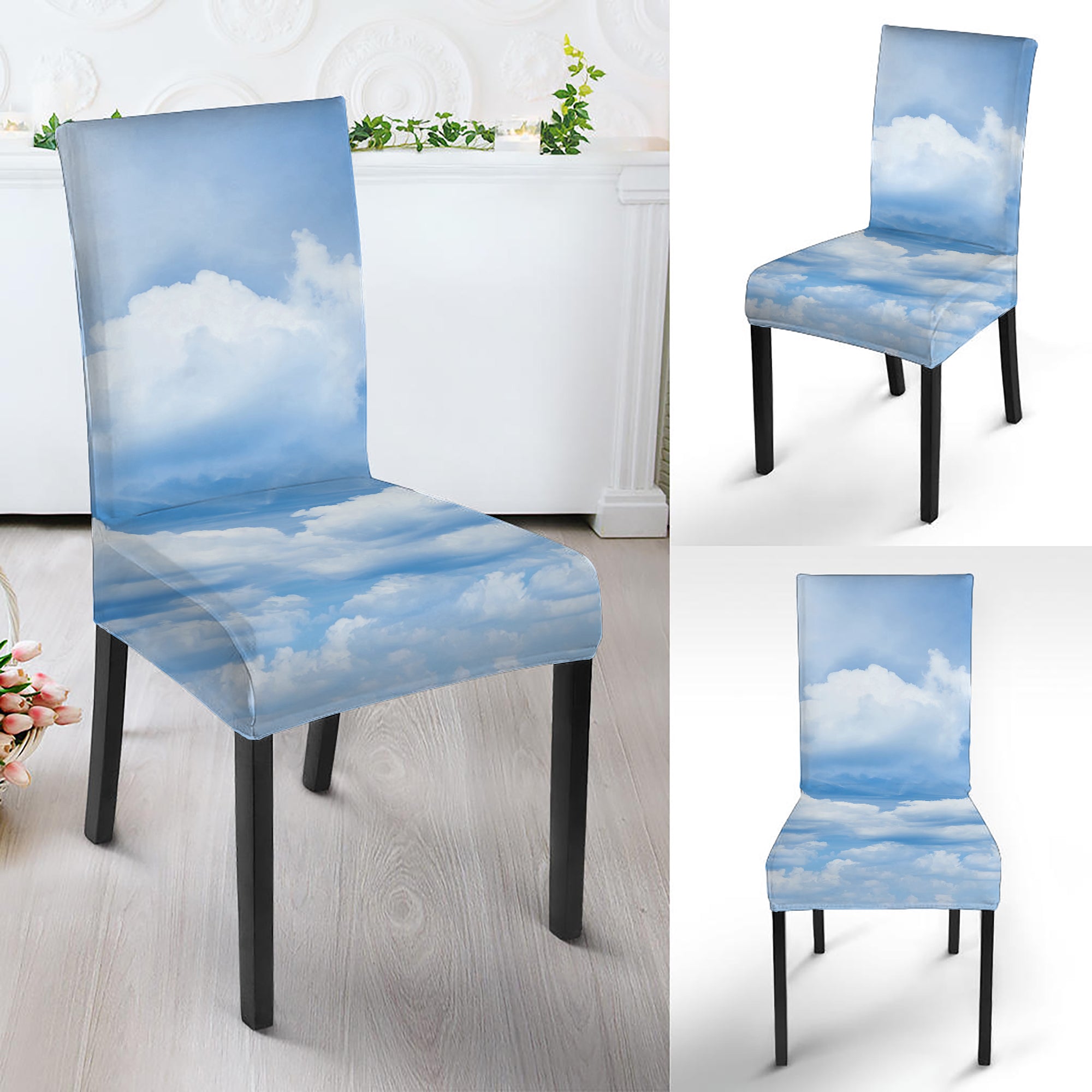 Sky Cloud Print Dining Chair Slipcover