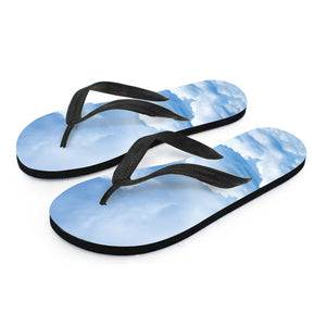 Sky Cloud Print Flip Flops