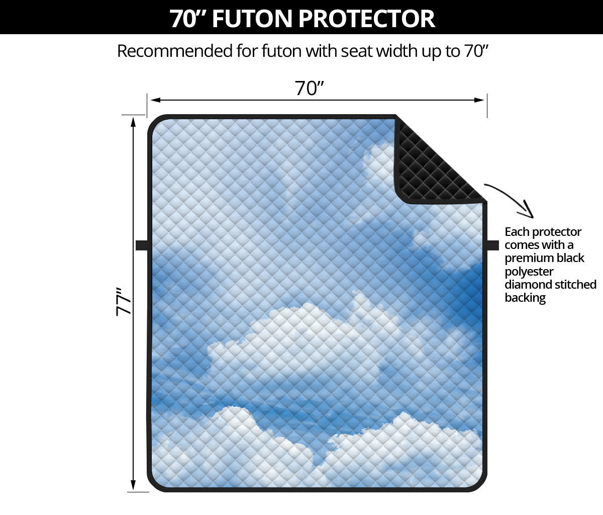 Sky Cloud Print Futon Protector