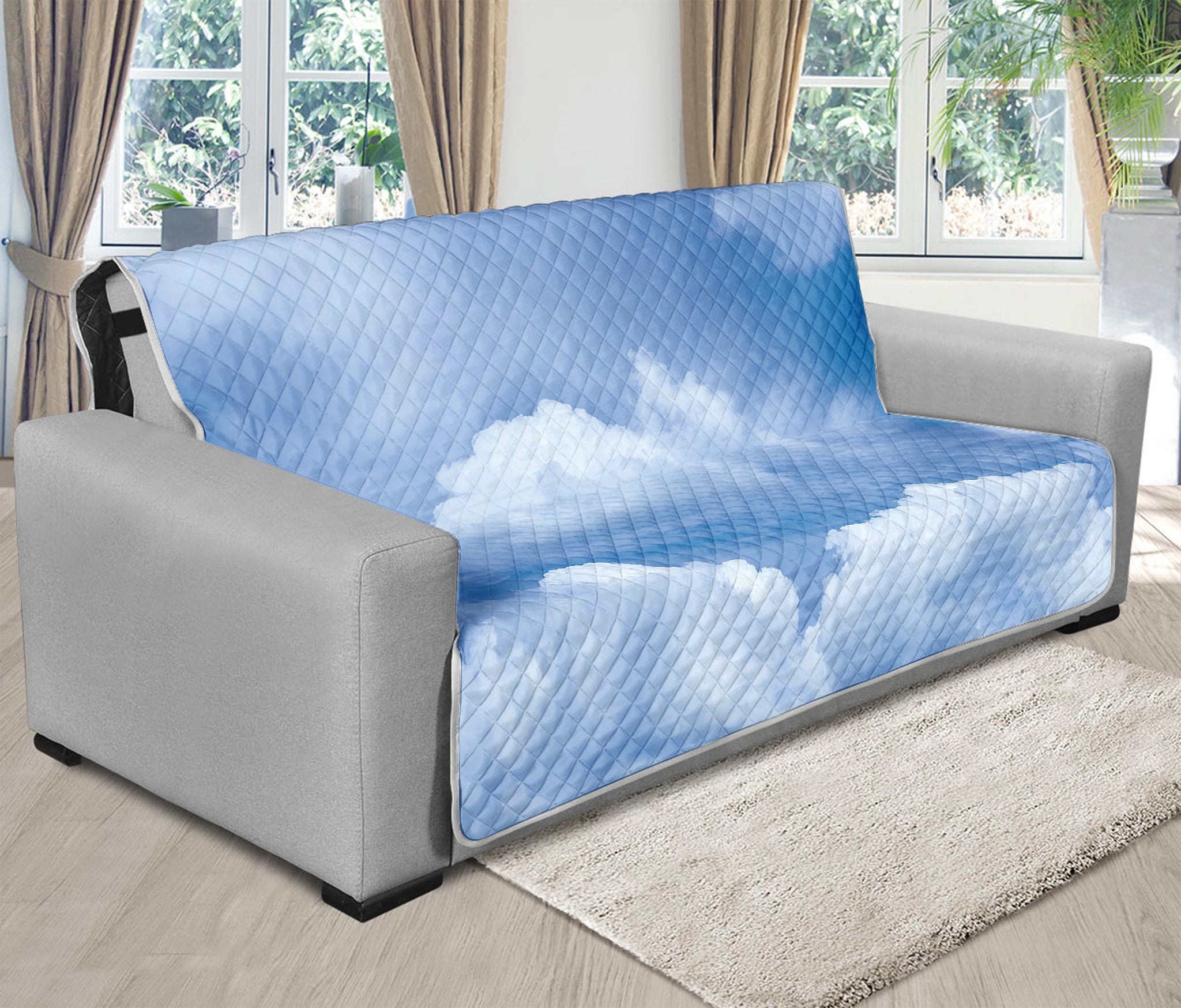 Sky Cloud Print Futon Protector