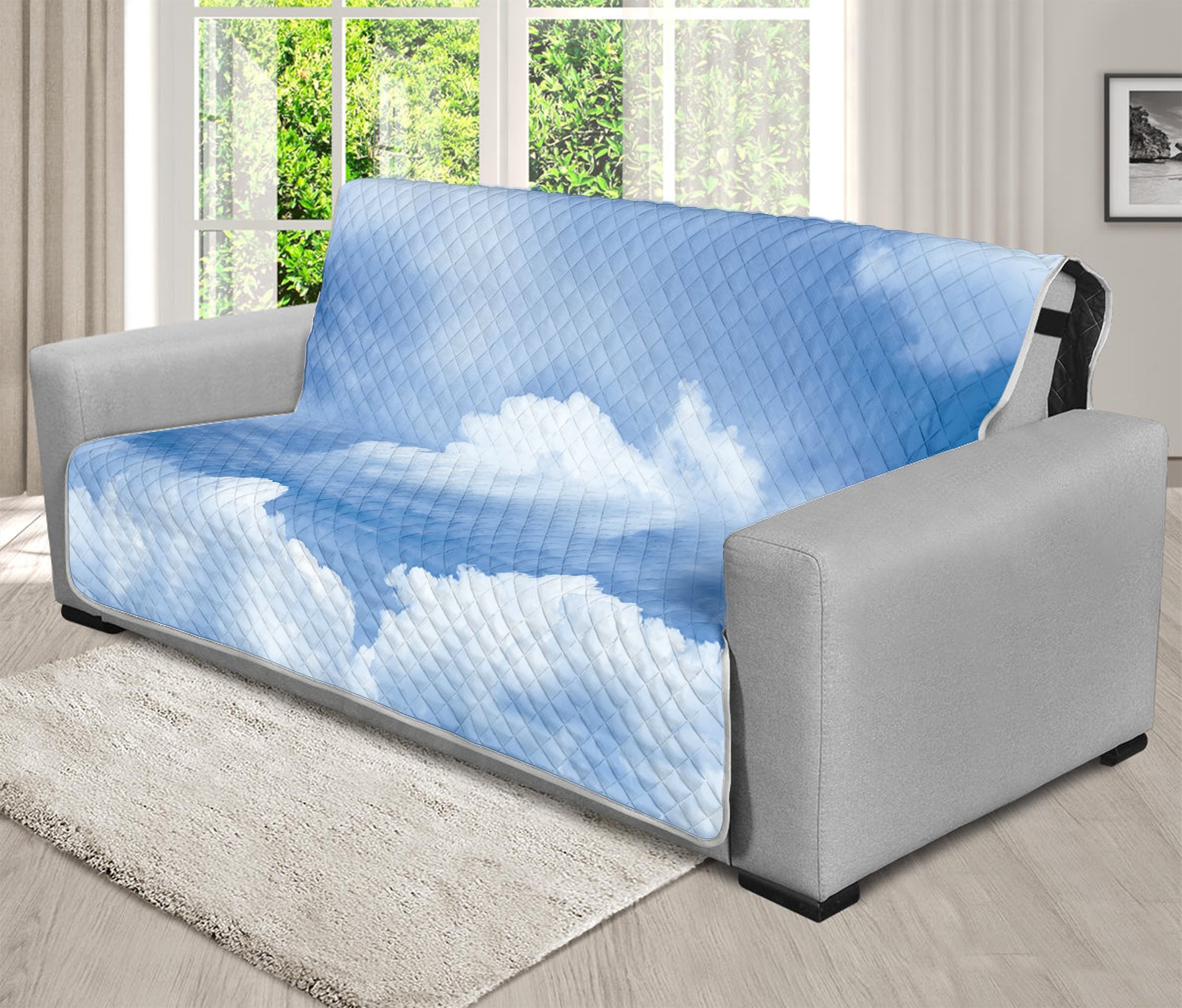 Sky Cloud Print Futon Protector