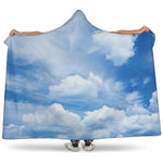 Sky Cloud Print Hooded Blanket