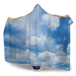 Sky Cloud Print Hooded Blanket