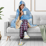 Sky Cloud Print Hooded Blanket