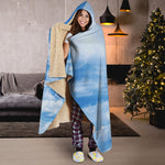 Sky Cloud Print Hooded Blanket