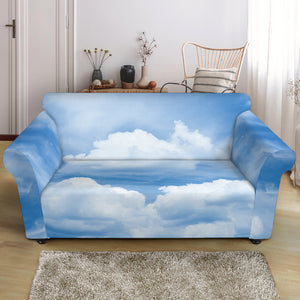 Sky Cloud Print Loveseat Slipcover