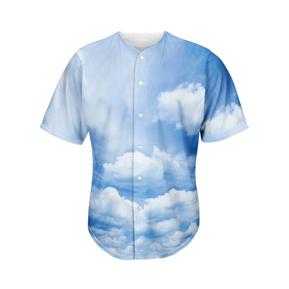 Sky Cloud Print Men's Baseball Jersey