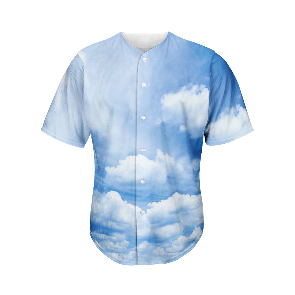 Sky Cloud Print Men's Baseball Jersey