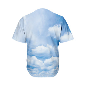 Sky Cloud Print Men's Baseball Jersey