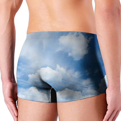 Sky Cloud Print Men's Boxer Briefs