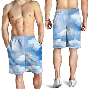 Sky Cloud Print Men's Shorts