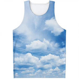 Sky Cloud Print Men's Tank Top