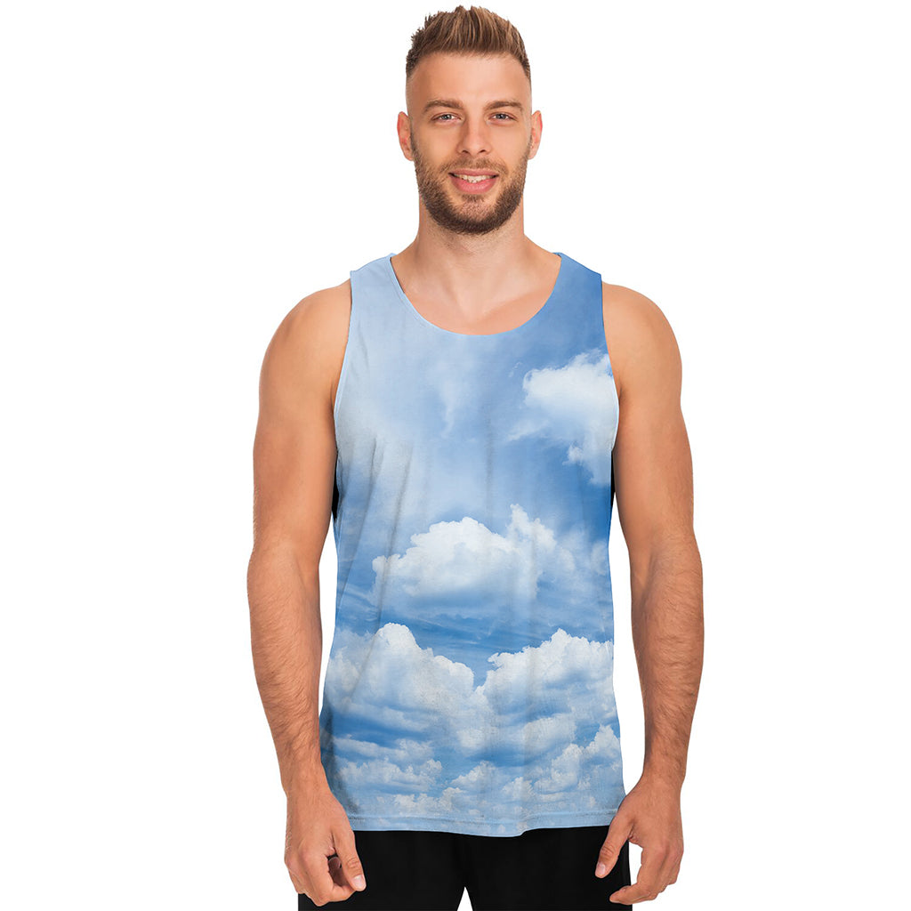 Sky Cloud Print Men's Tank Top