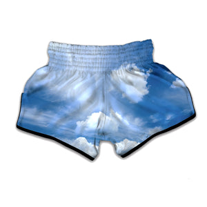 Sky Cloud Print Muay Thai Boxing Shorts