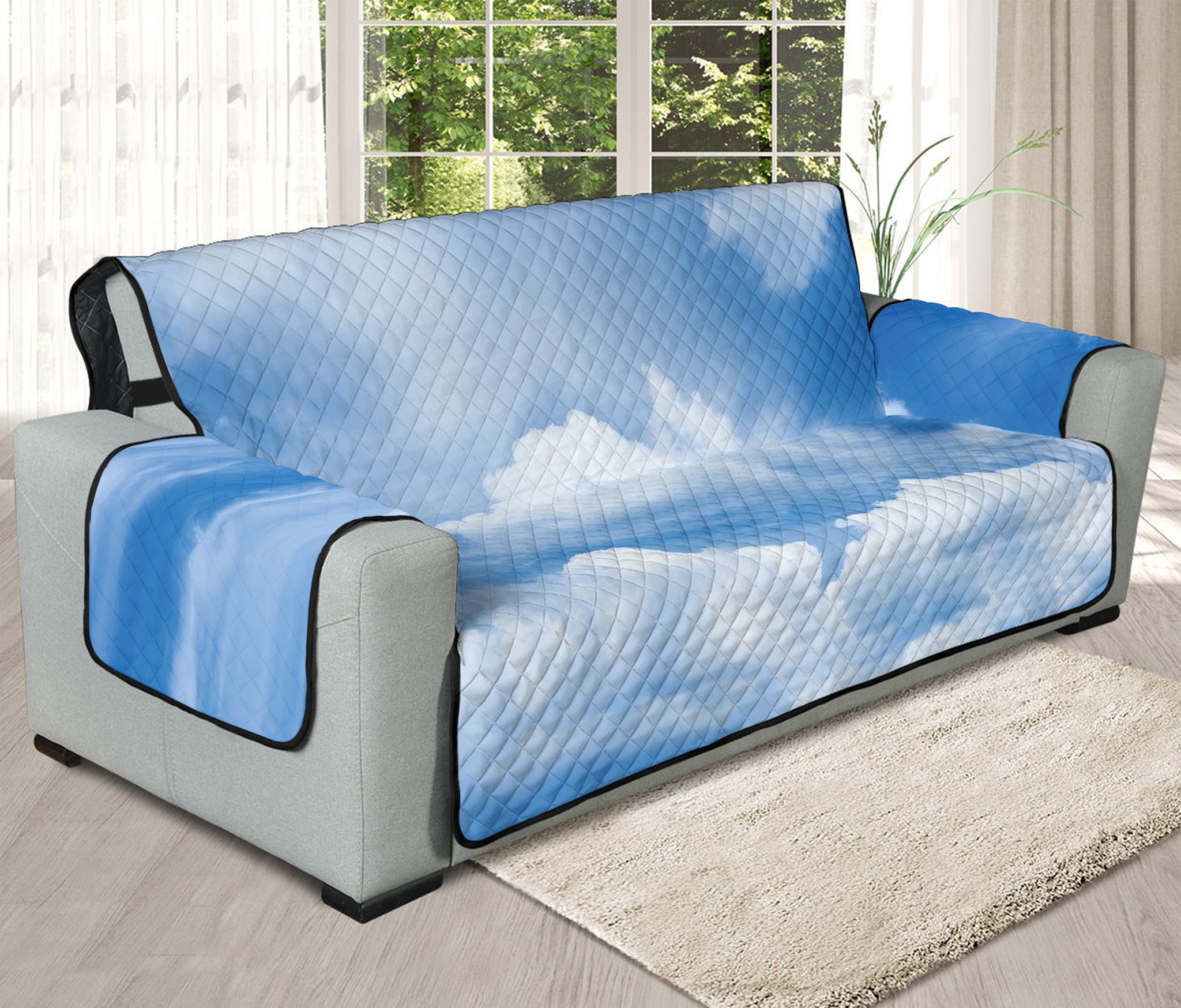 Sky Cloud Print Oversized Sofa Protector