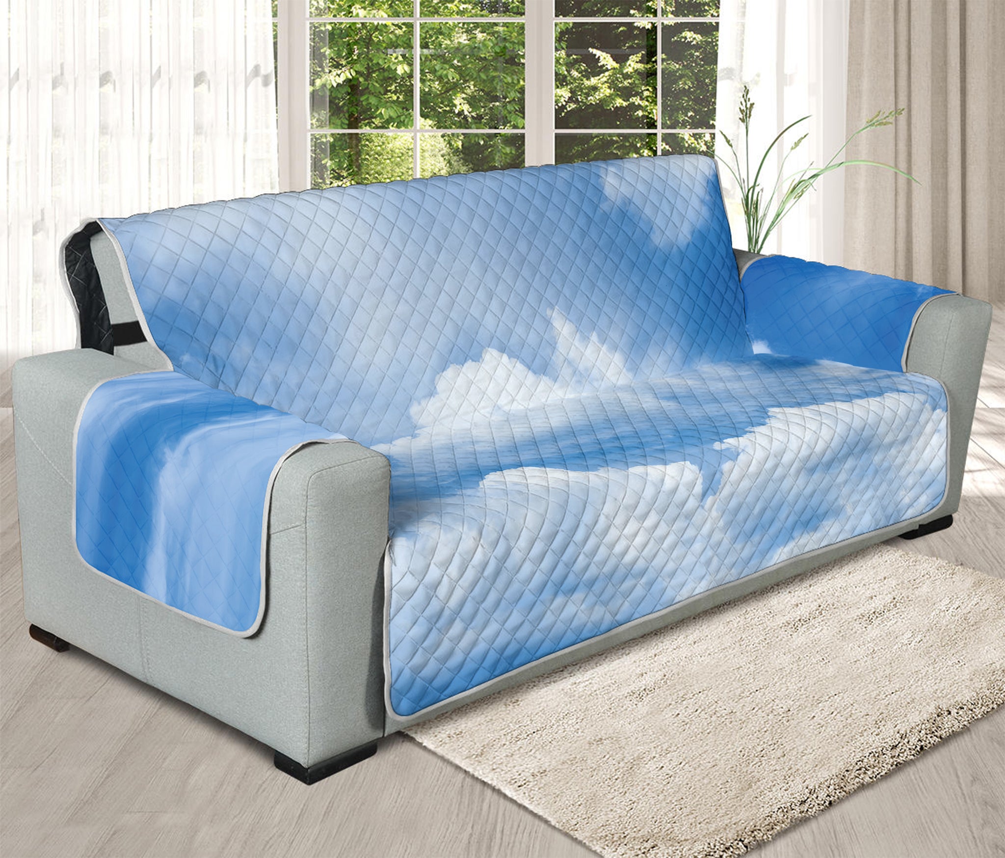 Sky Cloud Print Oversized Sofa Protector