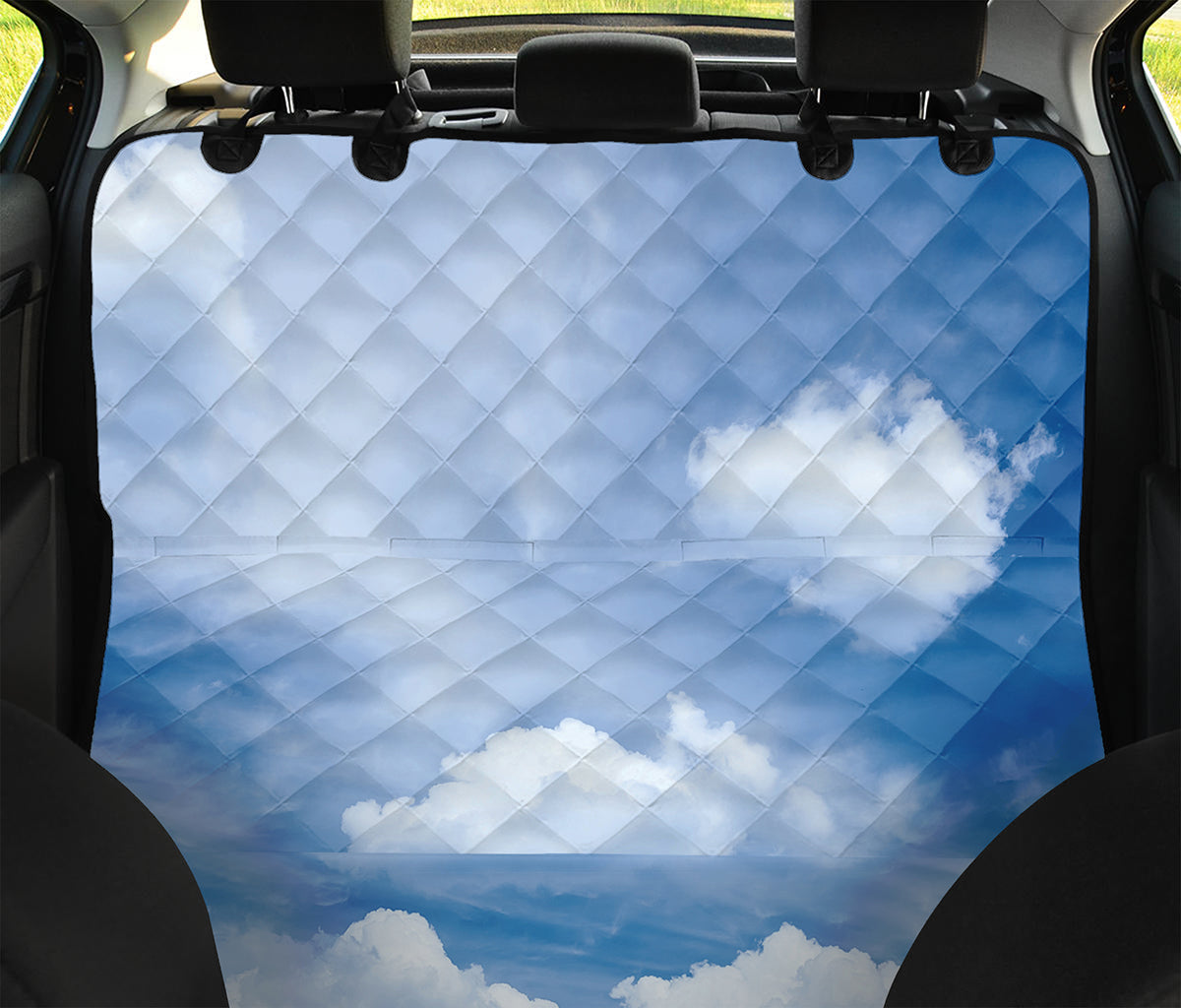 Sky Cloud Print Pet Car Back Seat Cover