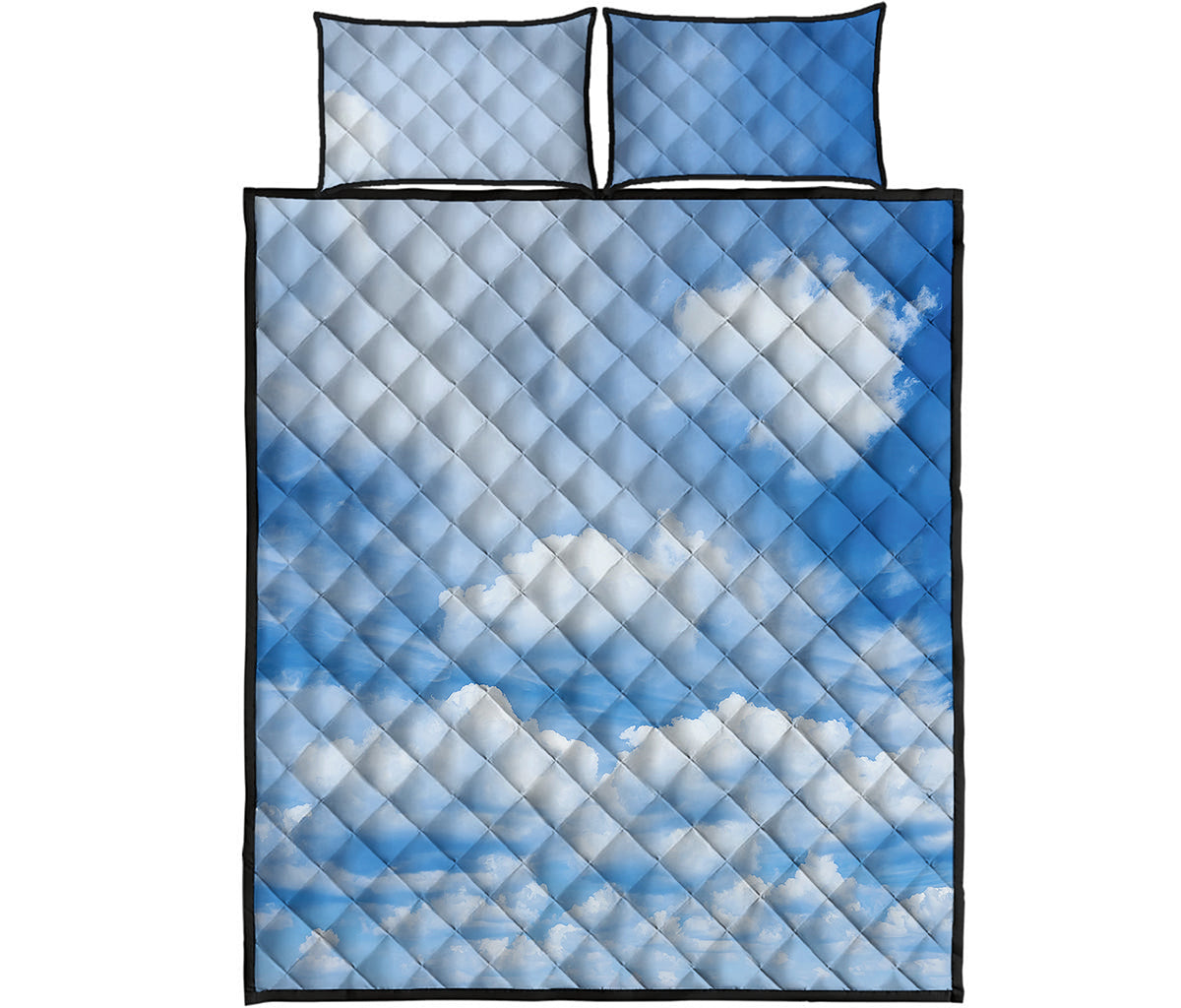 Sky Cloud Print Quilt Bed Set