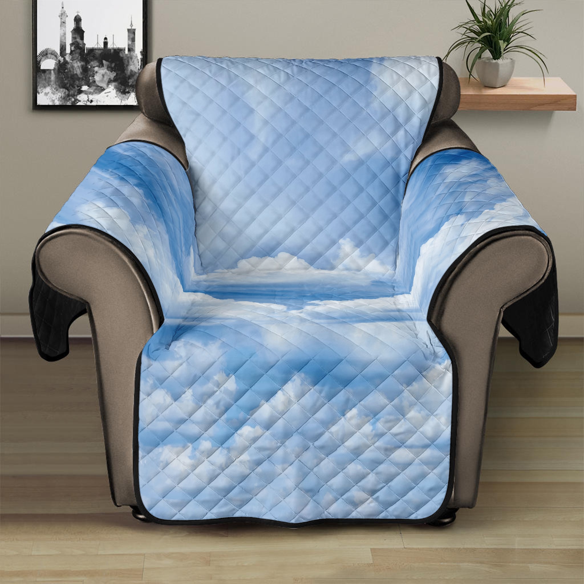 Sky Cloud Print Recliner Protector