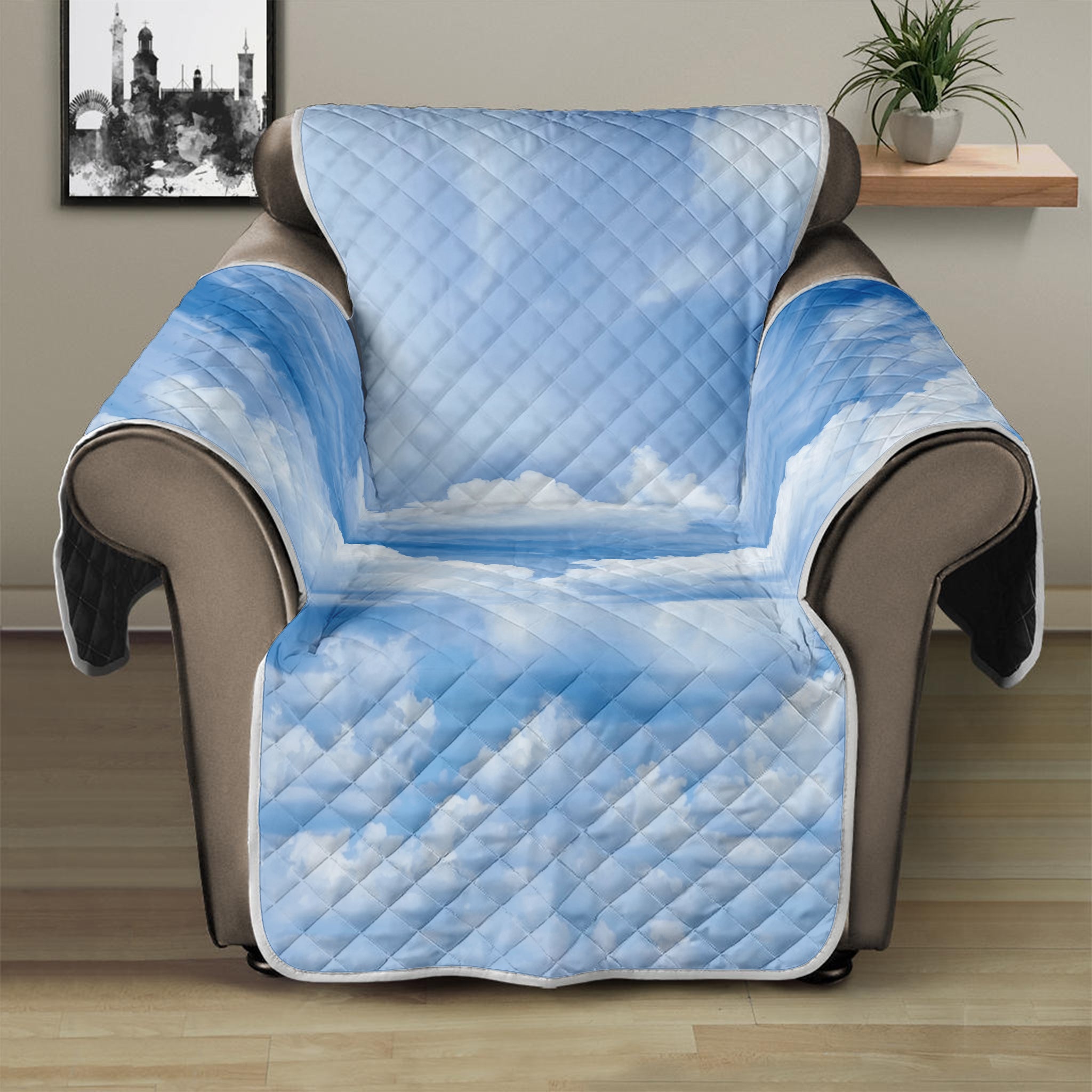 Sky Cloud Print Recliner Protector