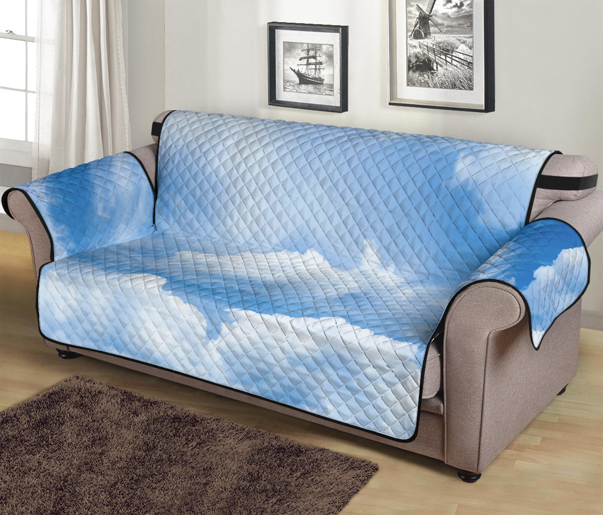 Sky Cloud Print Sofa Protector