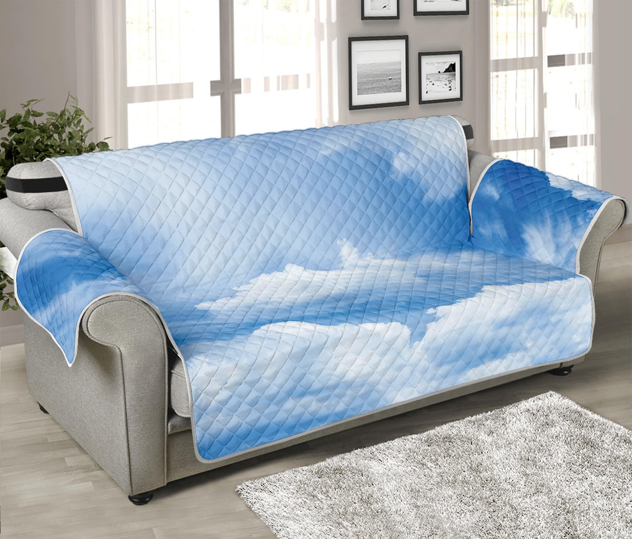 Sky Cloud Print Sofa Protector