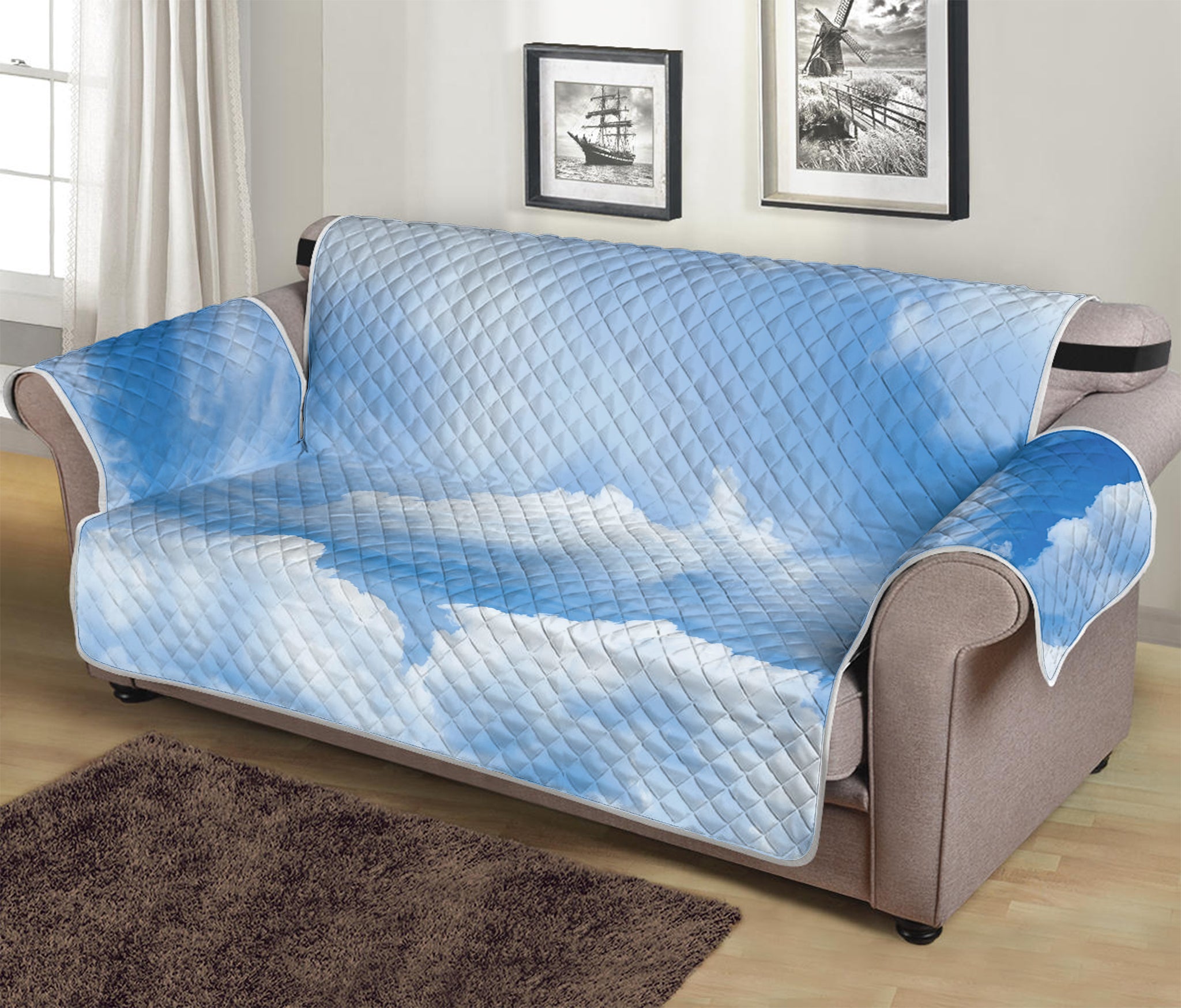 Sky Cloud Print Sofa Protector