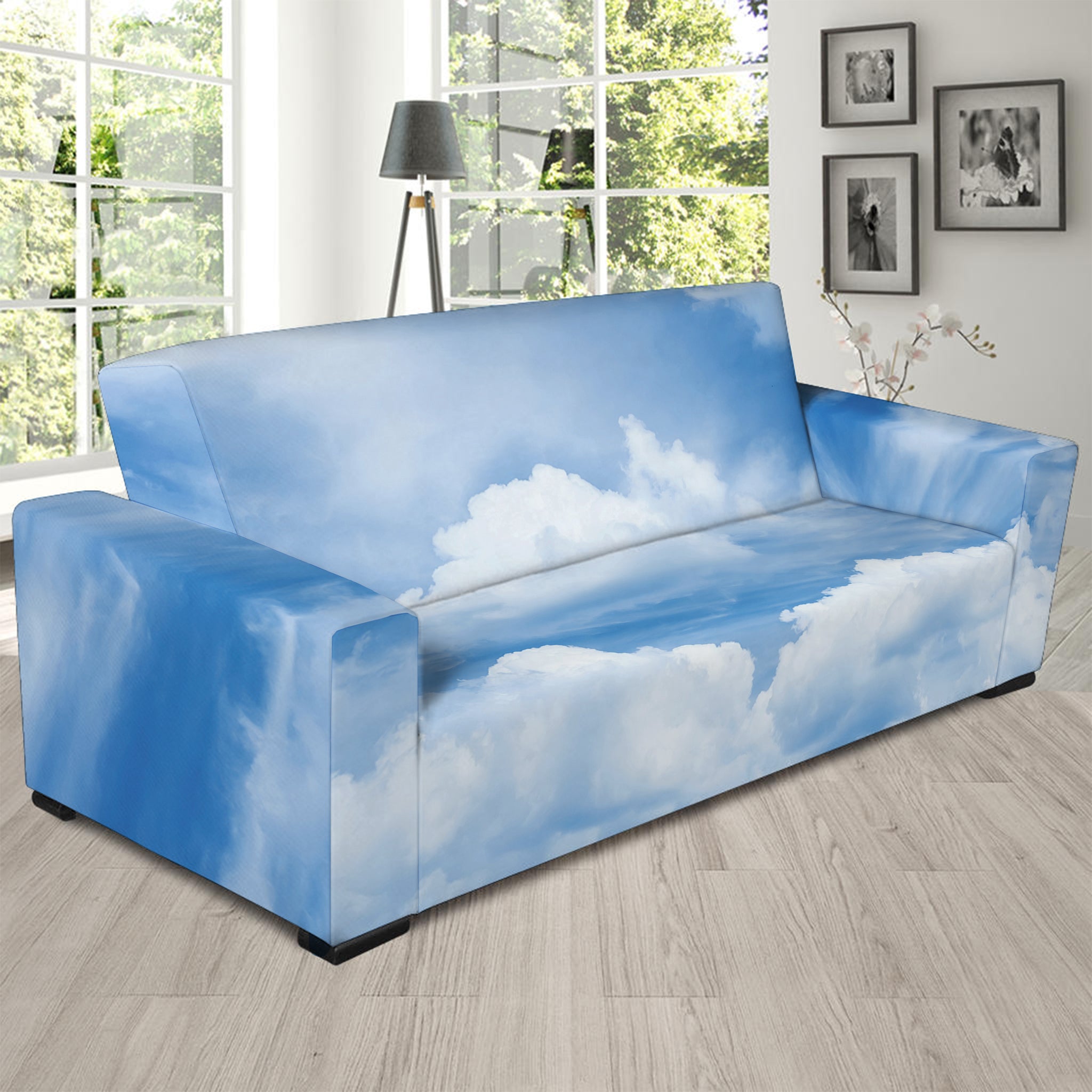 Sky Cloud Print Sofa Slipcover