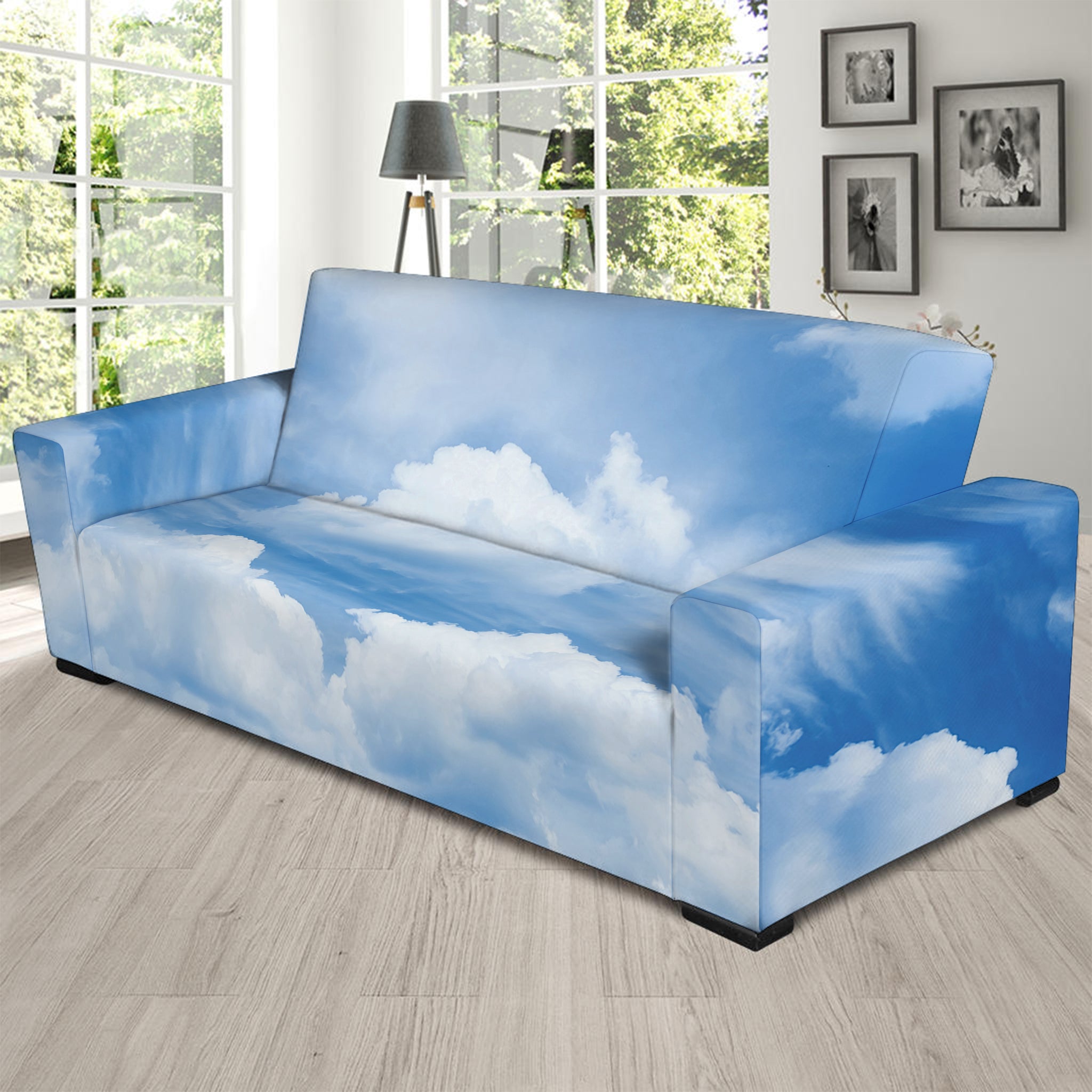 Sky Cloud Print Sofa Slipcover