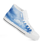 Sky Cloud Print White High Top Shoes