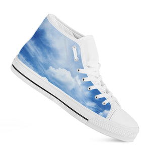 Sky Cloud Print White High Top Shoes