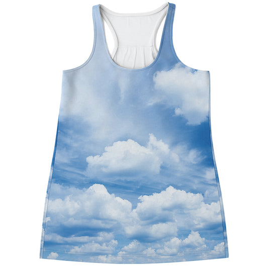 Sky Cloud Print Women's Racerback Tank Top