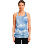 Sky Cloud Print Women's Racerback Tank Top