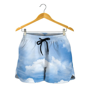 Sky Cloud Print Women's Shorts